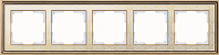 Рамка на 5 постов (золото/белый) WL77-Frame-05
